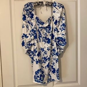 Blue and white floral SHEIN dress